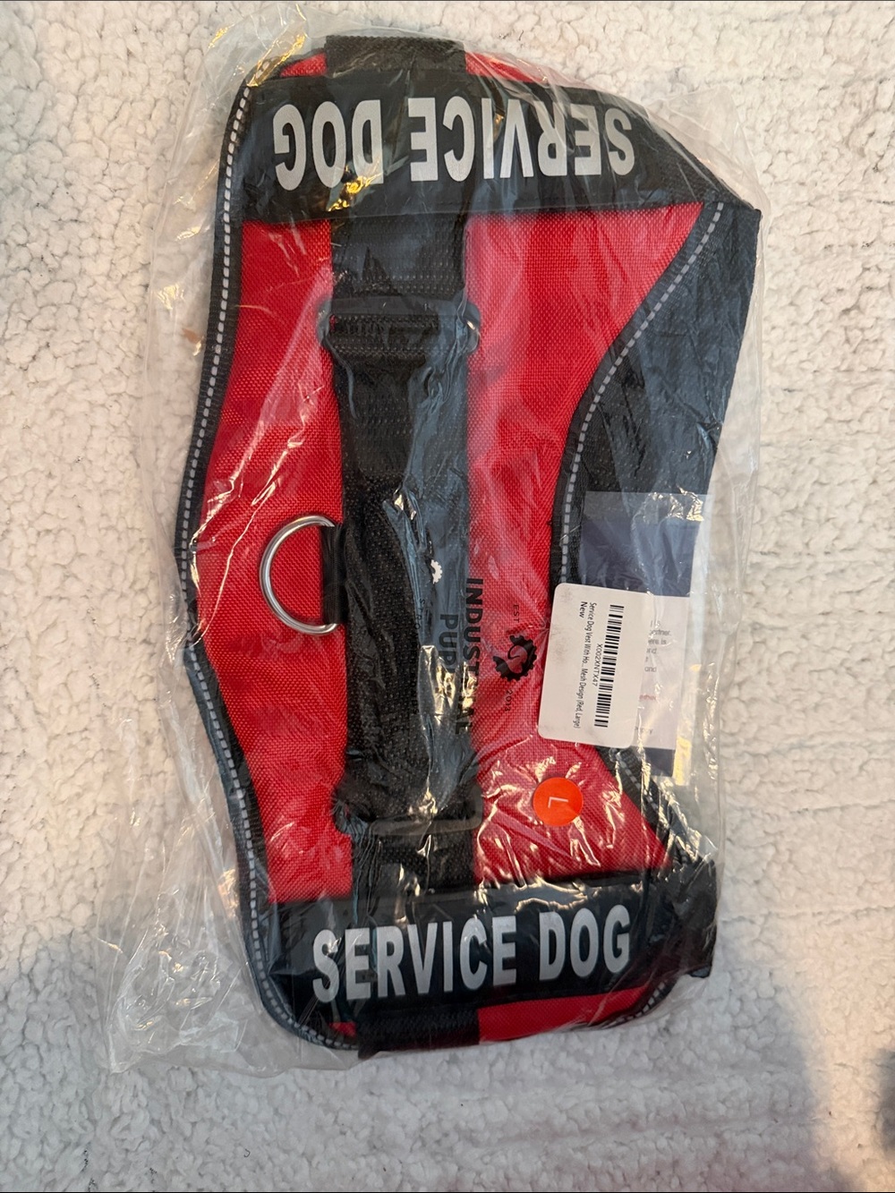 NWT SERVICE DOG Red and Black Vest Harness size Large